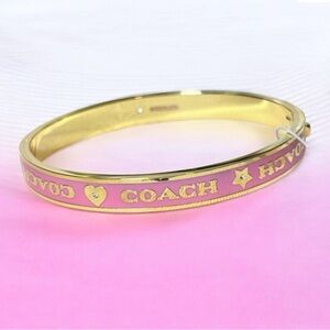 Coach Pink & Gold Bangle Bracelet
